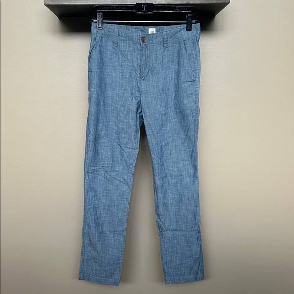 NWOT Gap Chambray Girlfriend Chino Sz 0 - Picture 1 of 4
